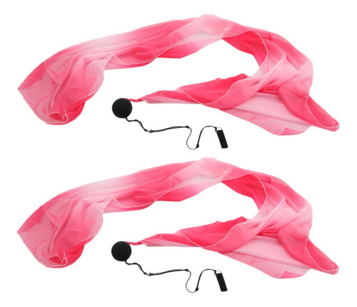 1 Pair Flowy Poi Veil Toss Balls Silk Scarf