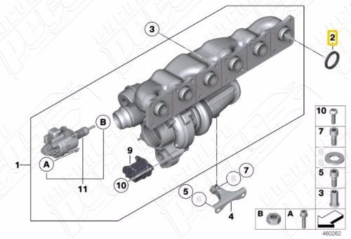 Junta Coletor Escape Bmw 135i 3.0 Coupe 2009-2011 Original