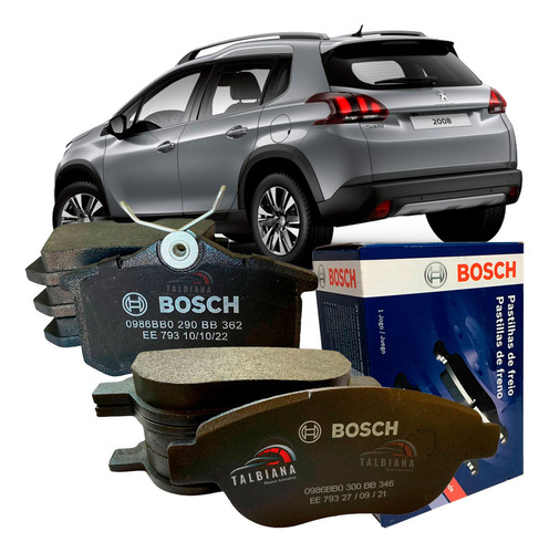 Kit Pastilha De Freio Peugeot 2008 2015 2016 2017 2018