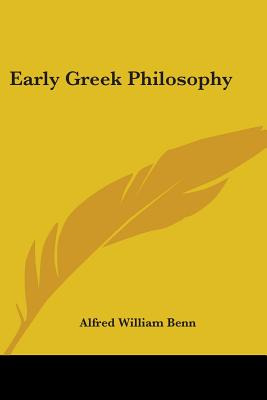 Libro Early Greek Philosophy - Benn, Alfred William