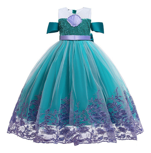 Menina Vestido Princesa Vestido Sereia Com Bordados