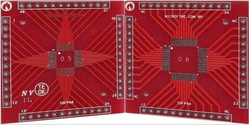 Placa Adaptadora Tqfp , Lqfp Ou Qfp 44-48 Pino Smd Para Dip