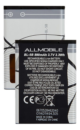 Pila Bateria Ion Liti Bl-5b Para Nokia N80 N90 5300 5200 E/g