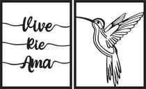 Comprar Vinilos Decorativos Pared Colibri Vive Rie Ama  Frases Vinil