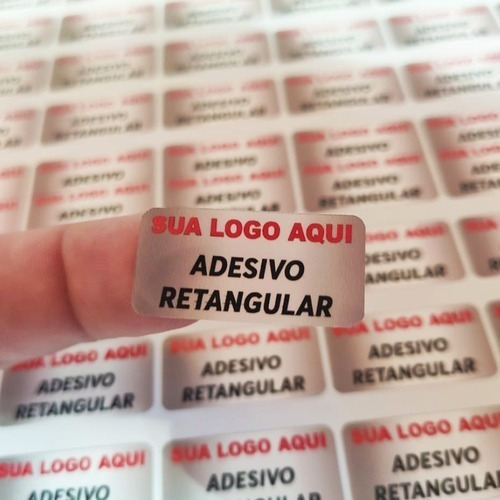 1000 Adesivos Retangular Personalizados Tags Com Logo 3x5 Cm