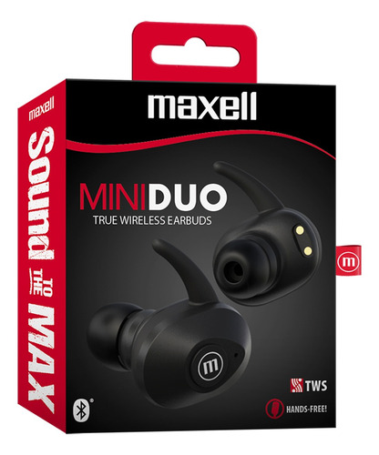 Audifono Maxell Bluetooth Tws Stereo Miniduo Black