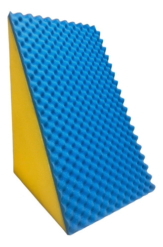 Triangulo De Espuma Ortopédico Comfort 65cm X 45cm X 30cm Cor Amarelo E Azul