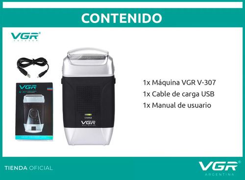 Maquina Corta Pelo Rasuradora Shaver Recargable Vgr V-307
