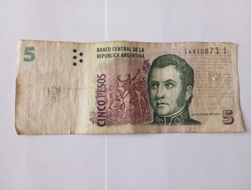 Billete 5 Pesos De Argentina 