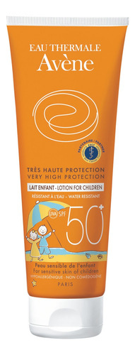 Protector solar Avène Especial Niños FPS 50 Leche en tubo de 250 mL