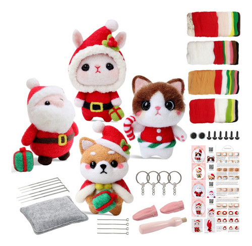 Kits De Fieltro Con Agujas Para Muñecas Navideñas Para Princ