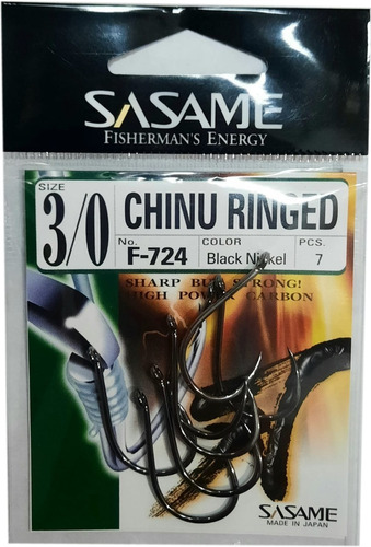 Anzuelo Sasame Cinu Ringed Nº3/0  Black Nickel Japón