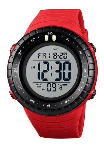 Reloj Skmei Digital 1420 para hombre, rojo y negro