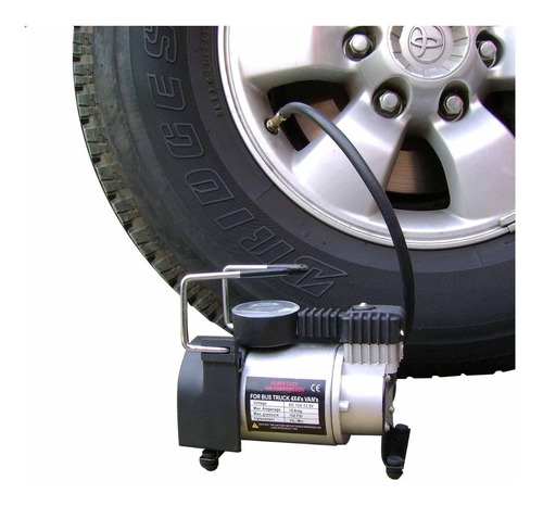 Imagen 3 de 3 de Compresor de aire mini eléctrico portátil Calgary HD-023 plateado/negro 12V - 13.5V