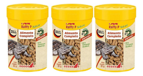 Kit 3x Raffy P Nature 22g/100ml Alimento Base P/ Tartaruga