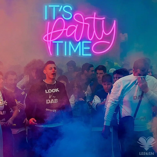 Letrero De Neon Led It's Party Time 40*30 Cm Varios Colores