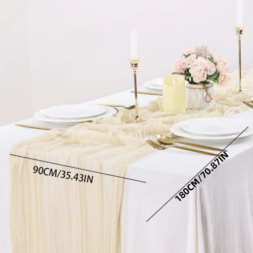 Mantel De Gasa De Gasa Para Mesa, 1 Pieza, Gasa, Estopilla A