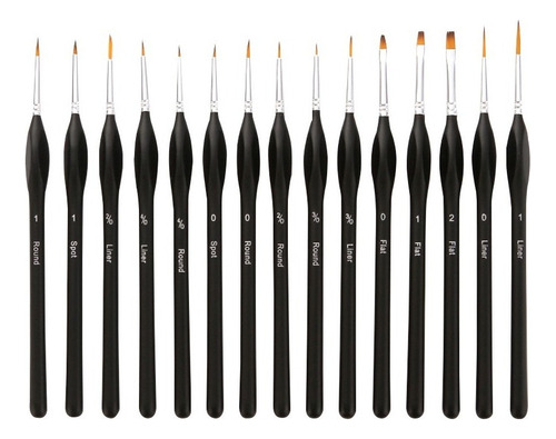15pcs Professional Detail Brushes Set Miniature Fine 2024