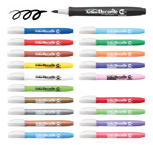 Marcadores Artline Decorite Pincel Set X 20