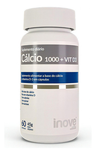 Calcio 1000 + Vitamina D3 60caps - Inove Nutrition