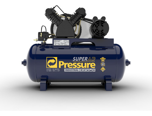 Compresor 2hp Monofásico 140 Psi 100 L Pressure Super Ar