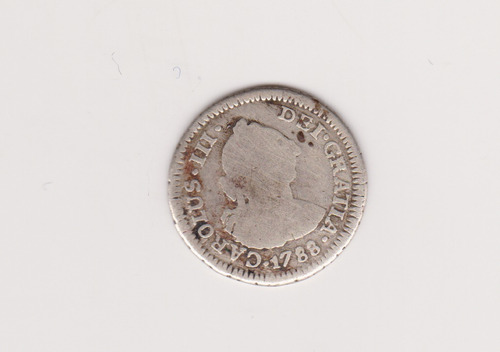 Moneda Chile 1/2 Real Año 1788 Da Plata Bueno 