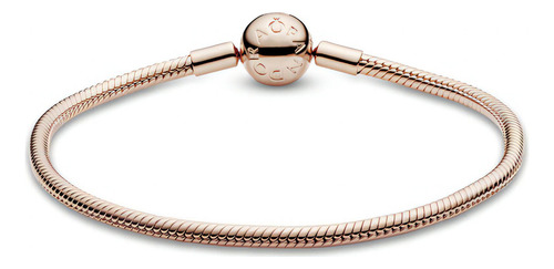 Brazalete Con Broche Pandora Cubierto En Oro Rosa De 14k Talla 16 cm