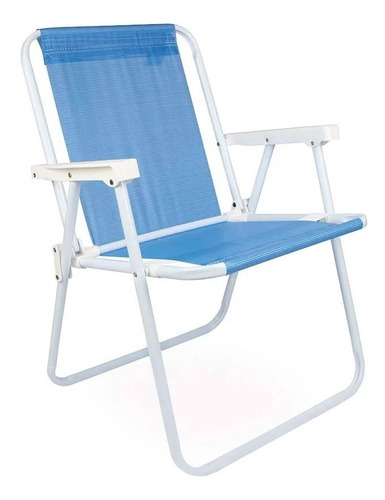 Silla Alta De Acero Sannet Reposera Azul Playa Mor 002283