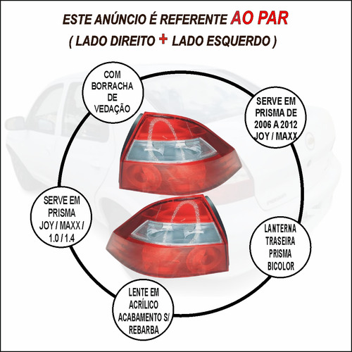 Par Sinaleira Traseira Prisma Joy Maxx Lt 06 07 2008 2009/12