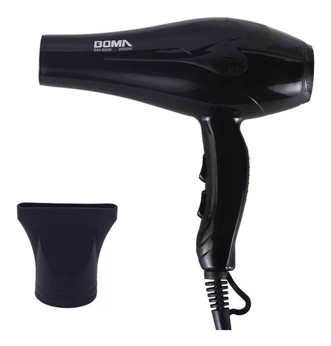 Secadora De Cabello Boma 2000w + Difusor Color Negro