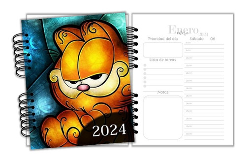 Agenda Diaria 2024 Garfield Una Pagina Por Día Pasta Dura 2