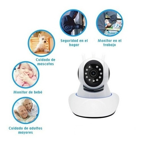 Cámara De Seguridad Vigila Ip Wifi Robot Hd 360° 3 Antenas
