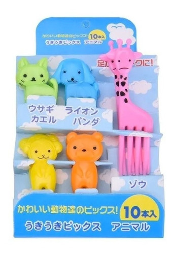 Set Palillos Botaneros Animales Niños Colores Fork Animals