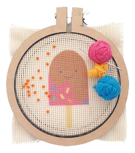 Kit De Bordado Para Niños - Estampa Helados
