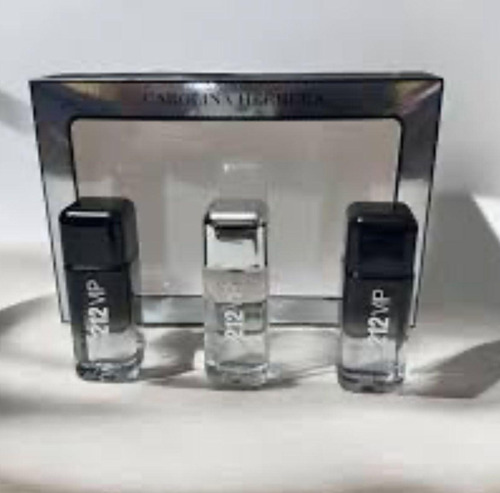 Carolina Herrera 212 Black Men Set 3pzs Hombre/caballero