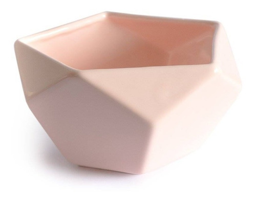 Bowl Dodecaedro Diseño Moderno Geometrico Ceramica - Rosa