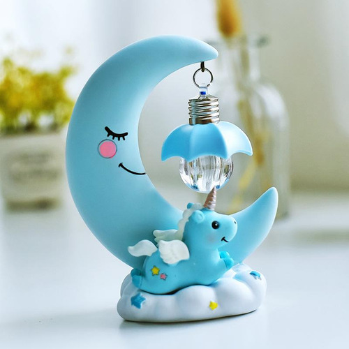 Lámpara De Cuna De Bebé De Resina Con Luz Nocturna Led Carto