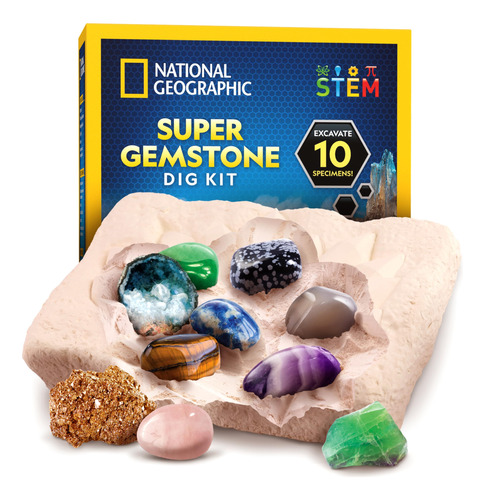 National Geographic Super Gemstone Dig Kit - Kit De Gemas D.