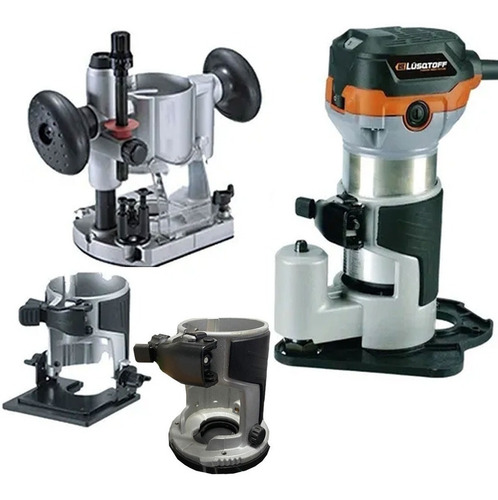 Fresadora Recortadora Lusqtoff 710w 4 Bases Router 30000rpm