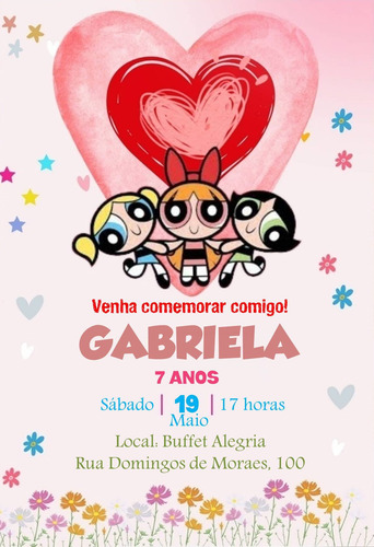 Arte Digital - Convite Meninas Super Poderosas