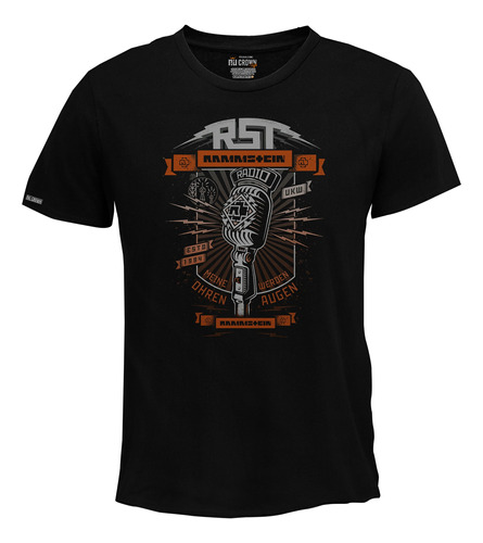Camiseta Rammstein Radio Rock Metal Poster Microfono Bto