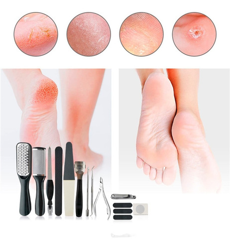 Kit 15 Piezas Podologia Pedicuria Limpia Uñas Repujador 