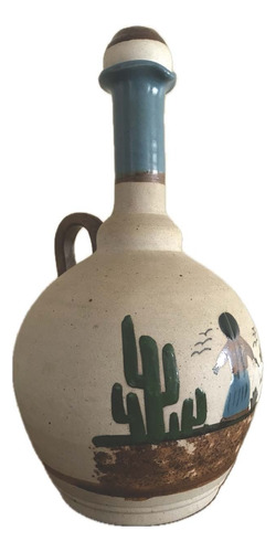 Singular Licorera Y Vasos Cerámica Pintada Artesanal -méxico