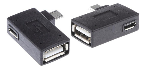 2x Adaptador De Anfitrión Otg Usb 2.0 De Ángulo De Con