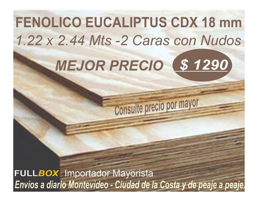 Imagen 7 de 7 de Chapon Fenolico Euca 15mm 122 X 244 Cdx Mejor Precio Fullbox