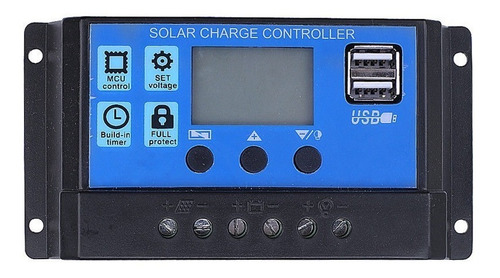 Regulador Controlador De Carga Solar 20 Amp Pwm 12v 24v Usb