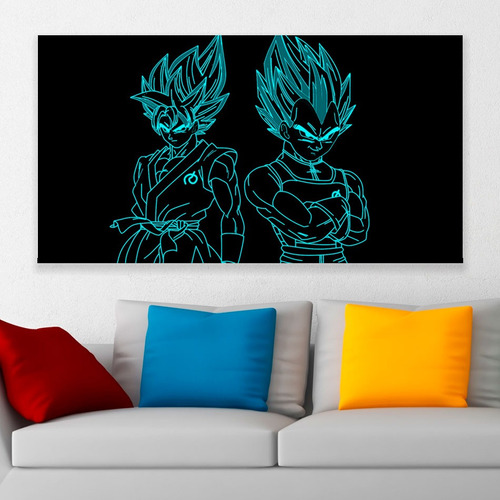 Cuadro Decorativo Dragon Ball Vegeta Goku Art 80x50cm