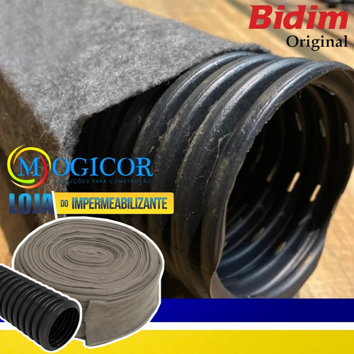 Imagem 4 de 7 de Kit Tubo Drenagem 25m 100mm 4'' + Camisa Geotextil Dreno