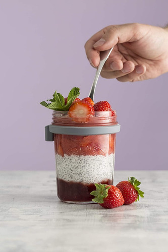 Frasco De Vidrio Con Tapa Y Cuchara 350 Ml Kilner Color Transparente