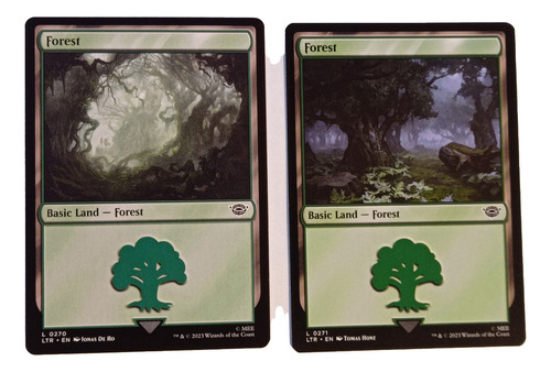 2 Cartas Magic Lord Of The Rings Forest Lands Mtg